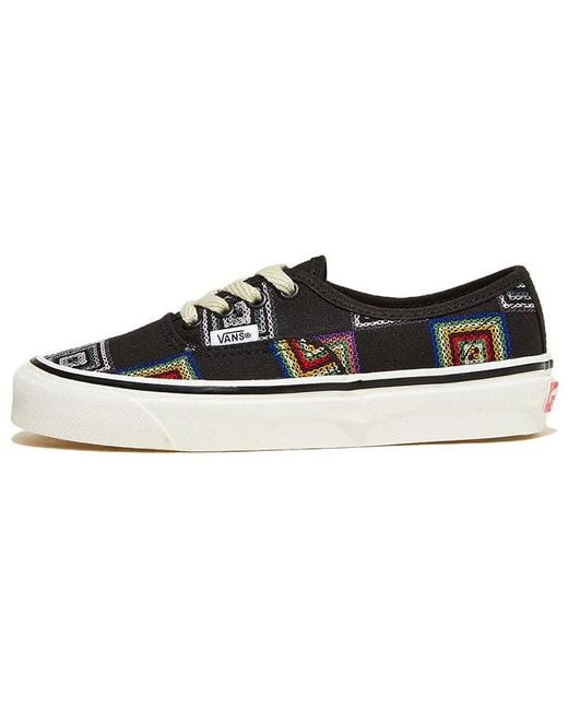 Vans Black Authentic 44 Low Top Skateboarding Shoes for men