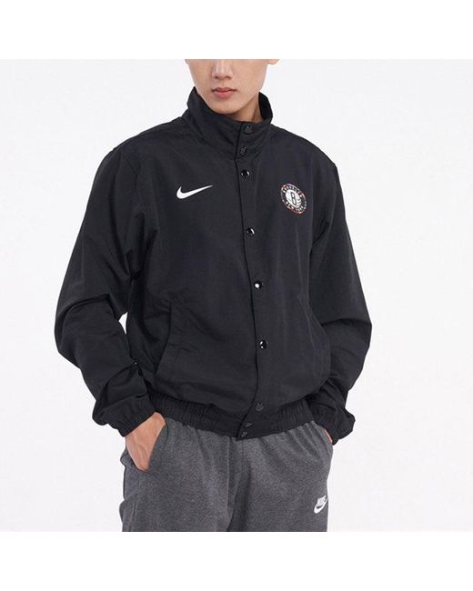 Nike Black Brooklyn Nets Sports Logo Jacket for men