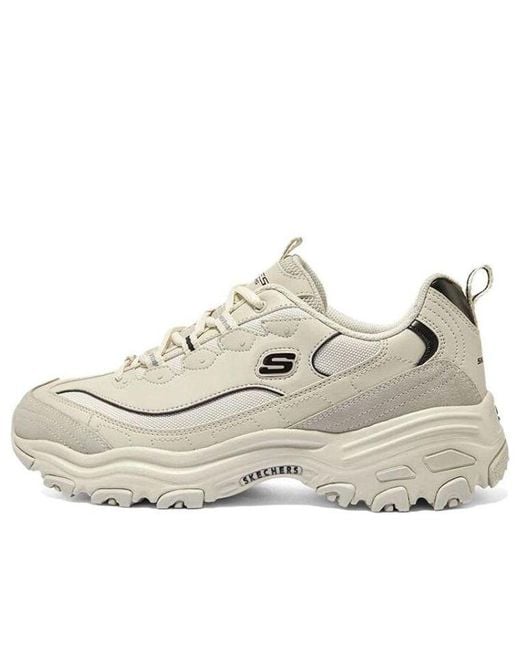 Skechers White D'Lites 1.0 Marathon Running Shoes for men