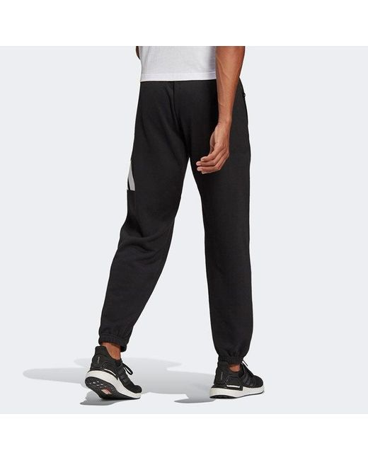 Adidas Blue Fi Pant 3B Logo Print Ankle Banded Knit Pants for men