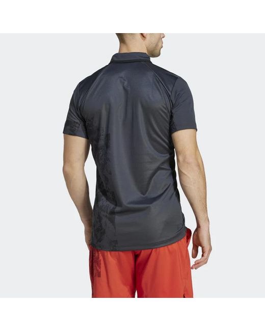 Adidas Blue Tennis Paris Heat.Rdy Freelift Polo Shirt 'Carbon' for men