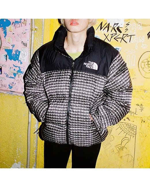 Supreme X The North Face Studded Nuptse Jacket in Grey for Men