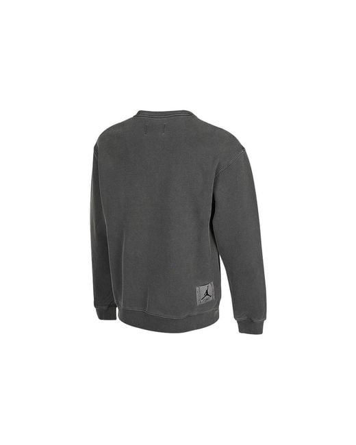 Nike Gray As J Flt Hrtg Flc Crew Embroidered Logo Sports Solid Color Knit Pullover Round Neck Autumn for men