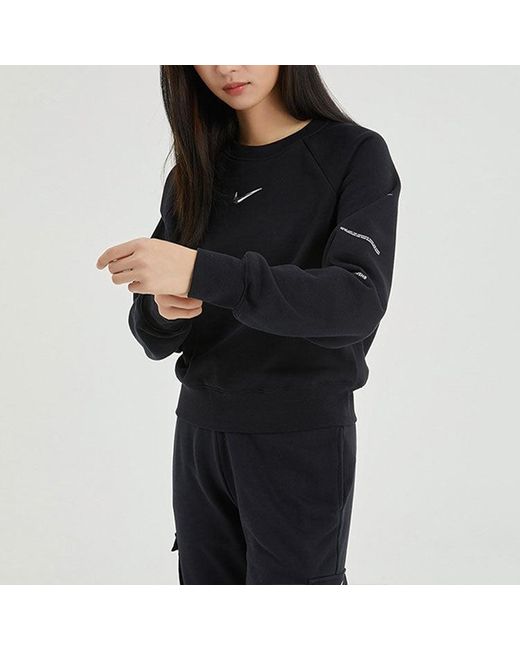 Nike Blue (Wmns) Sportswear Swoosh French Terry Crew Sweatshirt