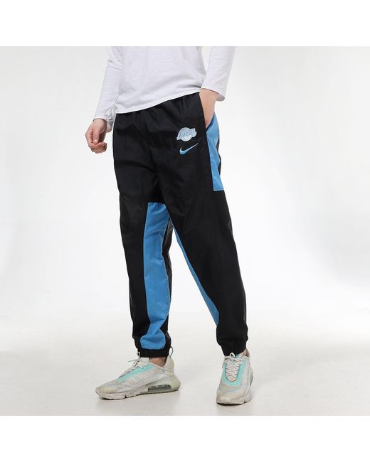Nike Black Los Angeles Lakers Colorblock Sports Training Knit Long Pants/Trousers Autumn for men