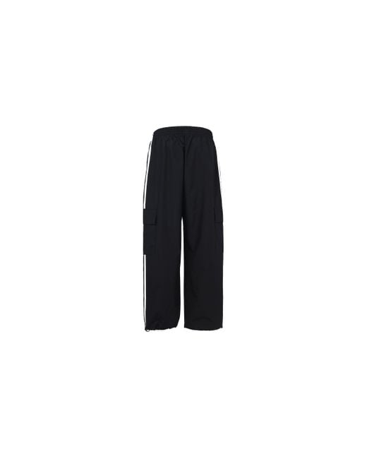 Adidas Black Originals 3-Stripes Cargo Woven Breathable Running Sports Pants for men