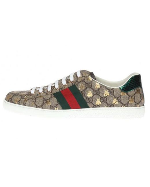 Gucci Brown Ace Gg Supreme 'Bees' for men