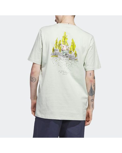 Adidas Green Originals Henry Jones Paris T-Shirt 'Linen' for men