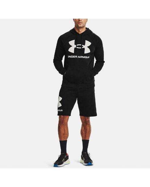 Under Armour Blue Rival Fleece Big Logo Hoodie for men