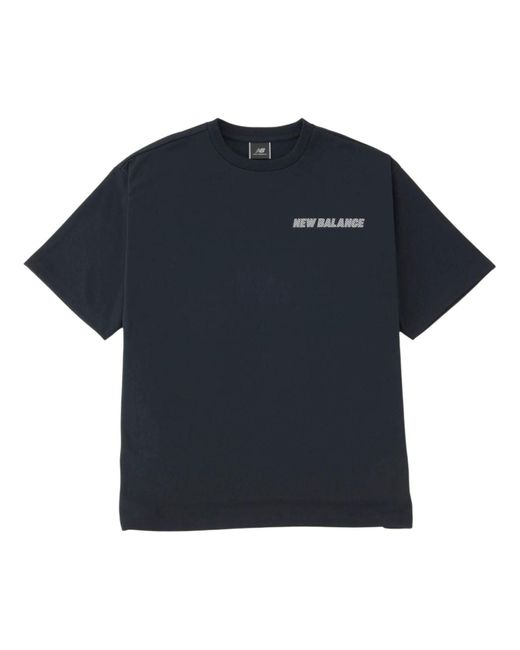 New Balance Blue Met24 Reflection Nb Logo T-shirt for men