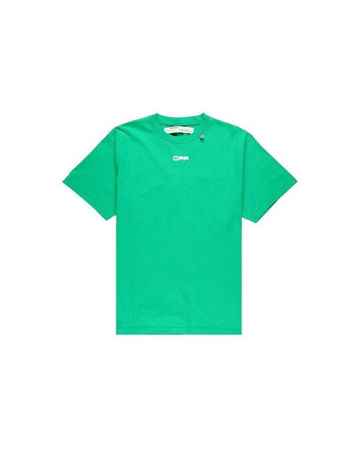 Off-White c/o Virgil Abloh Green Caravaggio Square Back Printing Short Sleeve Loose Version O Virgil Abloh Tee for men