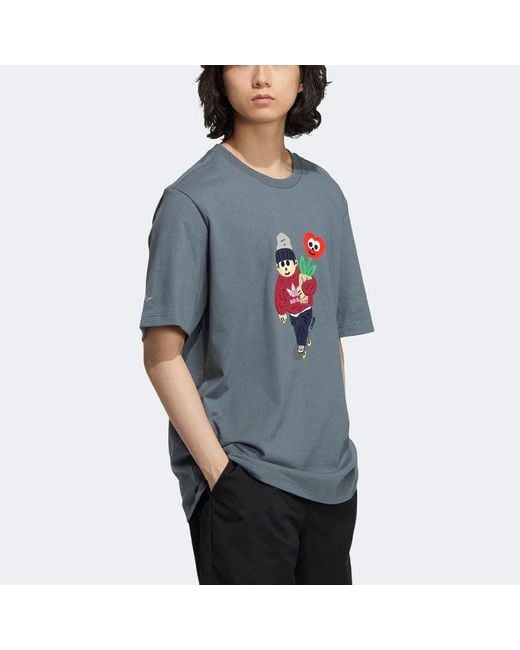 Adidas Gray Originals X Charr Morita Crossover Valentine's Day Tee for men