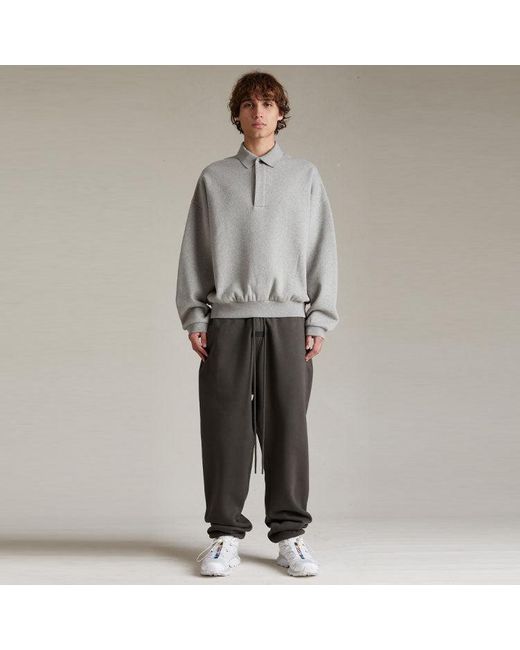 Fear Of God Gray Longsleeve Polo for men