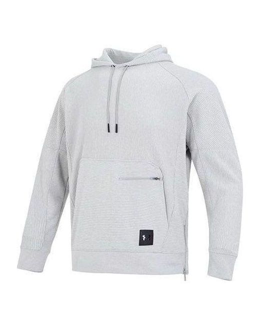 Under Armour Gray Ottoman Fleece Hoodie 'Light' for men