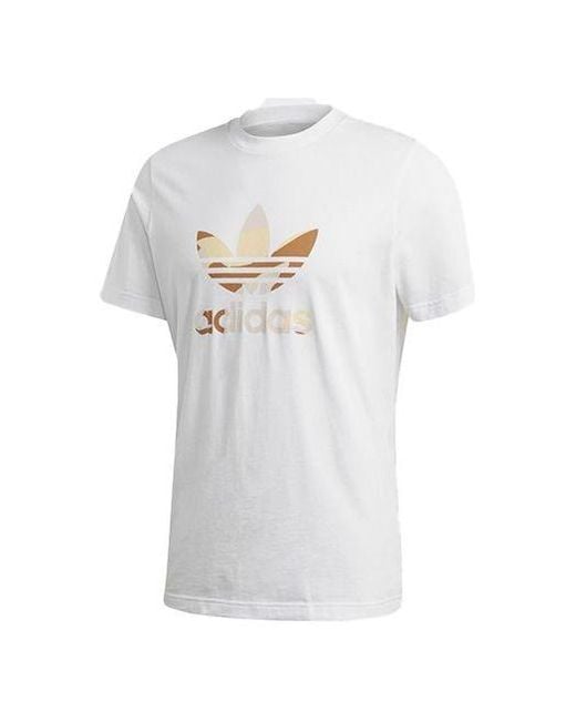 Adidas White Camouflage Trefoil Tee for men