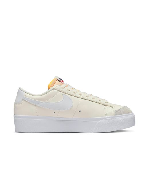 Nike White (Wmns) Blazer Low Platform Classic Casual Skateboarding Shoes