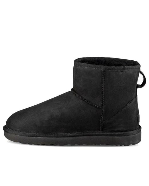 Ugg Black (Wmns) Classic Mini Leather Snow Boots