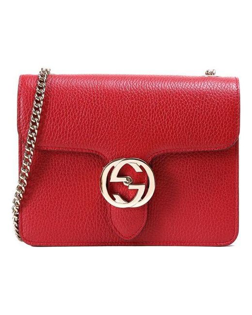Gucci Red (Wmns) Leather Organ Crossbody Bag Single Shoulder Bag