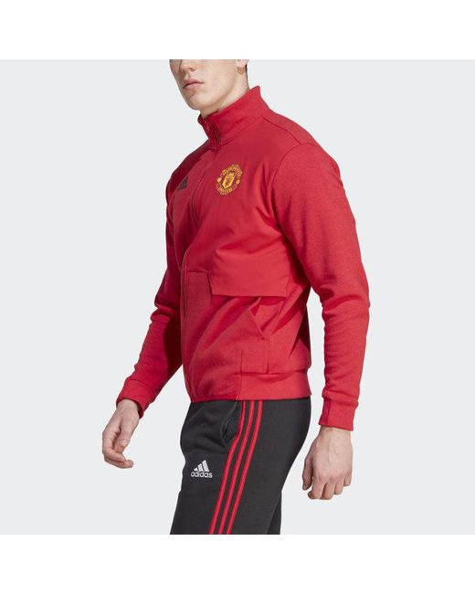 Adidas Red Manchester United Anthem Jacket 2023 2024 Adults for men
