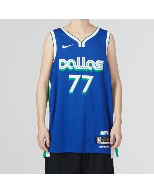 Nike Blue Dri-Fit Nba Dallas Mavericks Luka Doncic City Edition 2022/23 Swingman Jersey for men