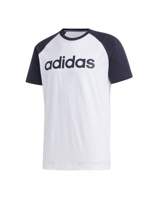 Adidas Blue Neo Logo Printing Sports Short Sleeve for men