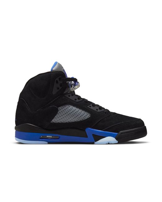 Nike Blue Air Jordan 5 Retro Shoes In Black, for men
