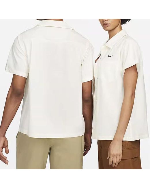 Nike White Sb Short Sleeve Bowling Shirt for men