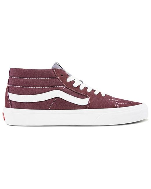 Vans Purple Sk8-Mid Mid-Top Retro Skate Shoes Dark for men