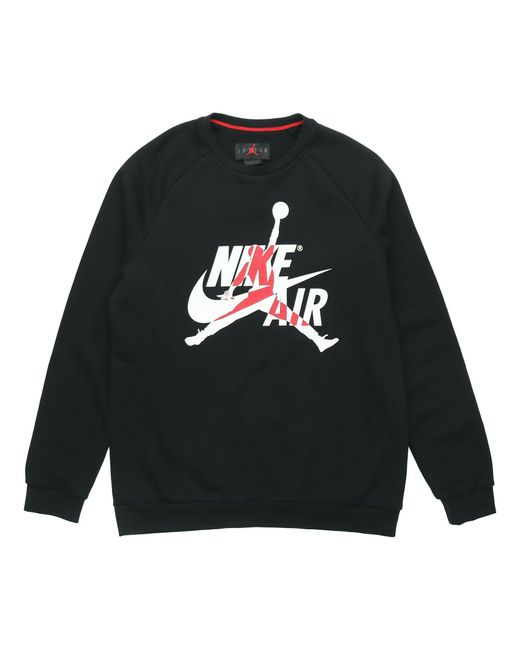 Nike Black Jordan Air Flying Printing Knit Round Neck Pullover for men