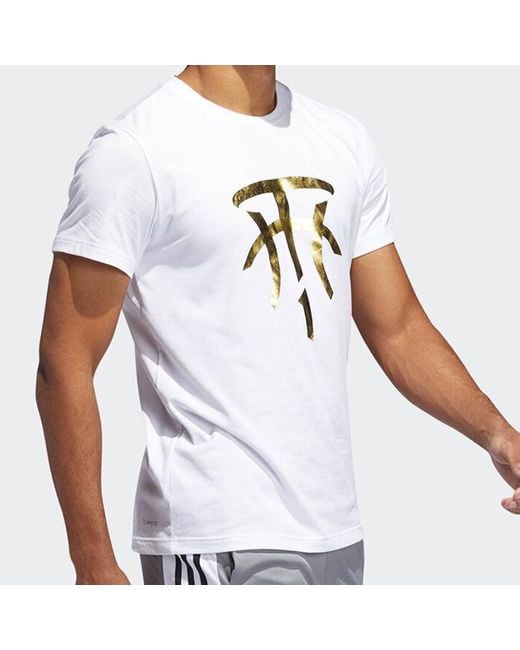 Adidas White Basketball Sports T-Shirt for men