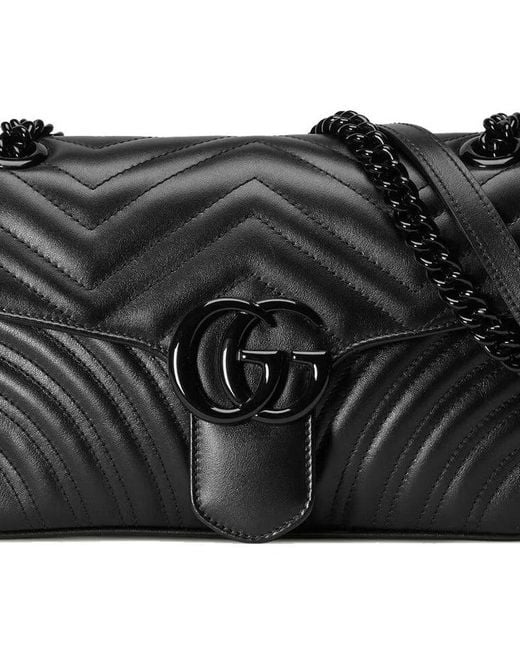 Gucci Black Gg Marmont Small Shoulder Bag
