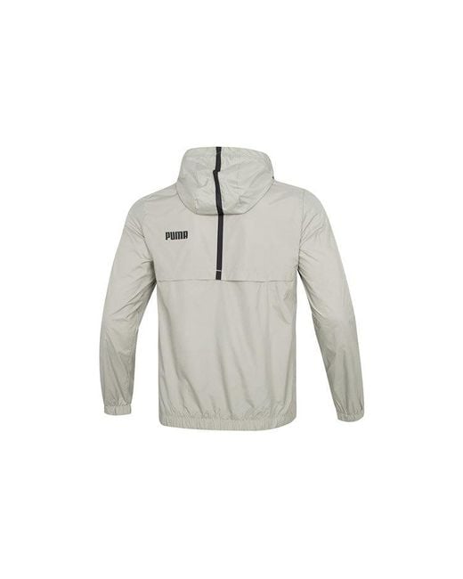 PUMA Gray Ess Solid Windbreaker Logo for men
