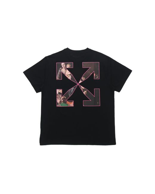Off-White c/o Virgil Abloh Black Pattern Arrow Printing Loose Fit Short Sleeve for men