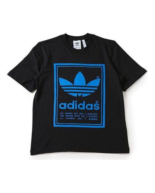 Adidas Black Originals Classic Logo Sports Round Neck Short Sleeve for men