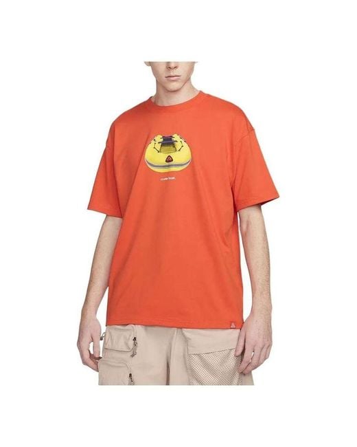Nike Orange Acg Cruise Boat Dri-Fit T-Shirt (Asia Sizing) for men