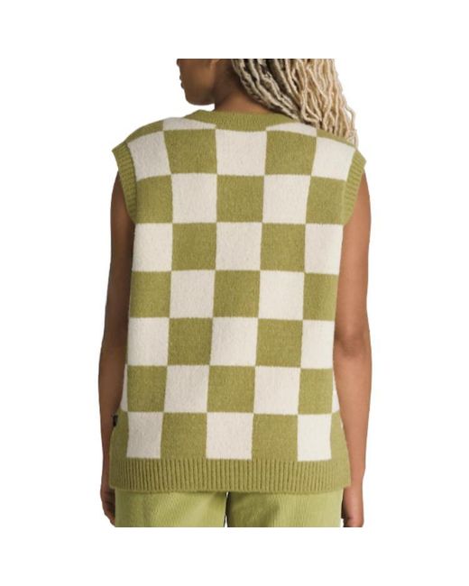 Vans Green (Wmns) Courtyard Checker Sweater Vest