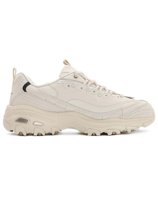 Skechers White (Wmns) D'Lites 1.0 Low Cut Clunky Shoes