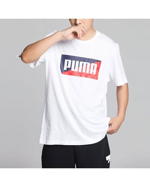 PUMA White Flock Graphic T-Shirt for men
