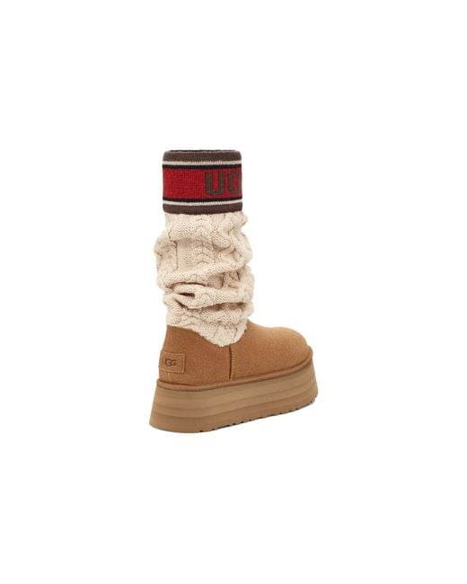 Ugg Brown (Wmns) Classic Sweater Letter Boot 'Chestnut'