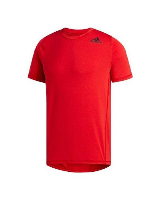 Adidas Red Training Sports Round Neck Pullover Short Sleeve for men