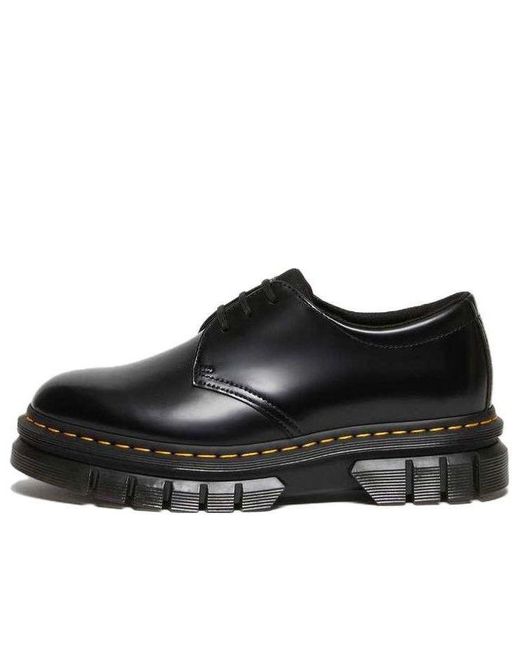 Dr. Martens Black Rikard Polished Smooth Leather Shoes Polished Smooth'