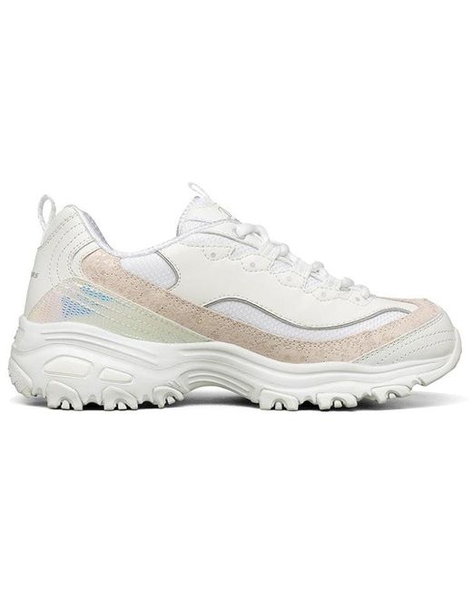 Skechers White (Wmns) D'Lites 1.0 Clunky Shoes