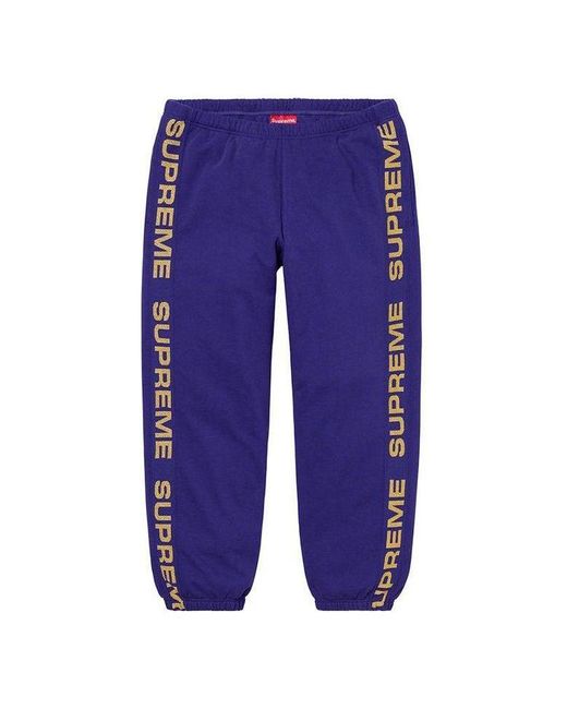 Supreme Blue Metallic Rib Sweatpants for men