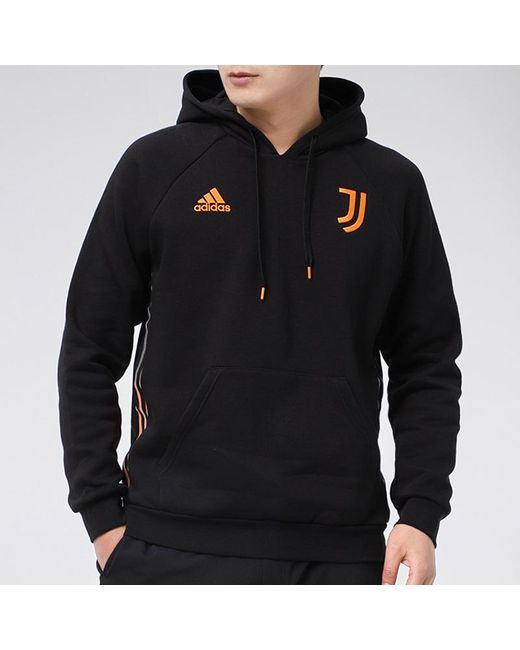 Adidas Black Juve Travel Hd Soccer/Football Sports Printing Fleece for men