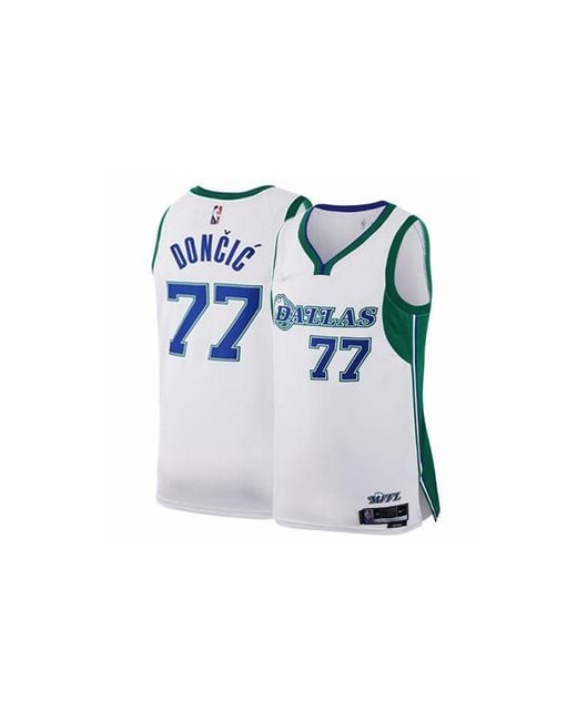 Nike Blue Nbaluka Doncic Dallas Mavericks 75Th Anniversary City Sw Fan Edition Basketball Jersey #77 for men