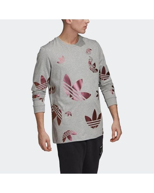 Adidas Purple Originals Athleisure Casual Sports Round Neck Pullover Long Sleeves for men