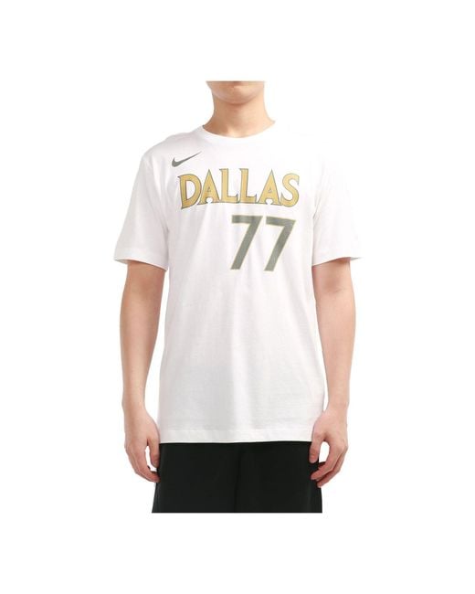 Nike White X Nba Crossover Dallas Mavericks Doncic No. 77 T-Shirt for men