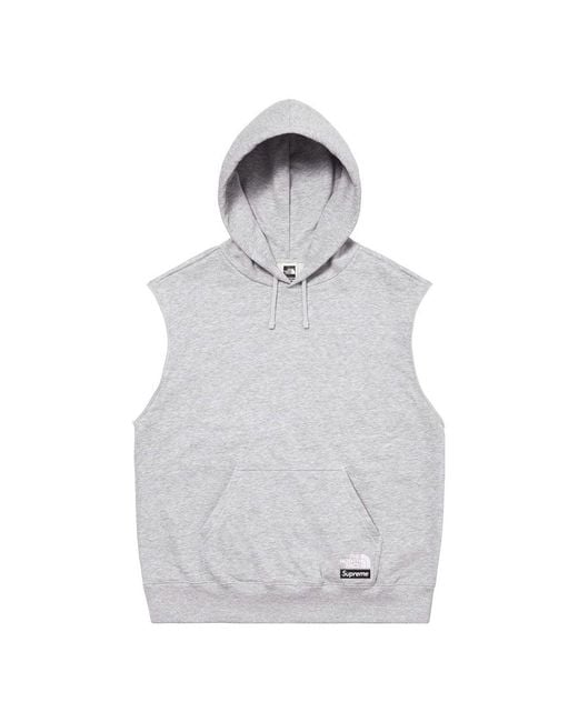 Supreme Gray X The North Face Convertible Hooded Sweatshirt for men