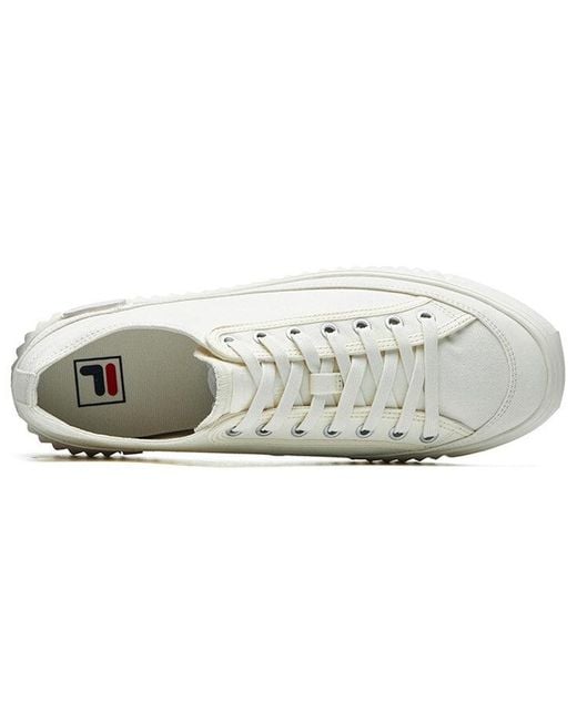 Fila White Gear Canvas Shoes for men