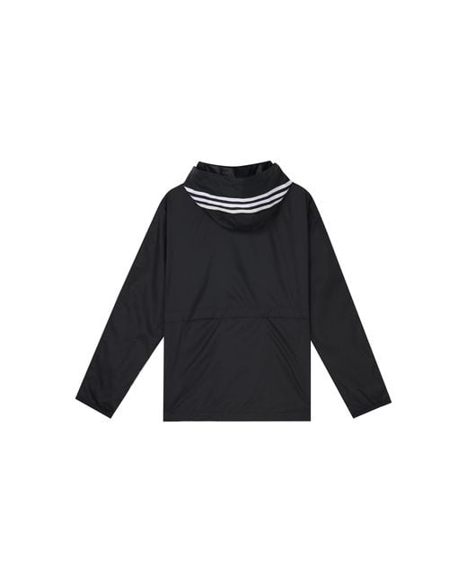 Adidas Black Classic 3-Stripes Windbreaker Jacket for men